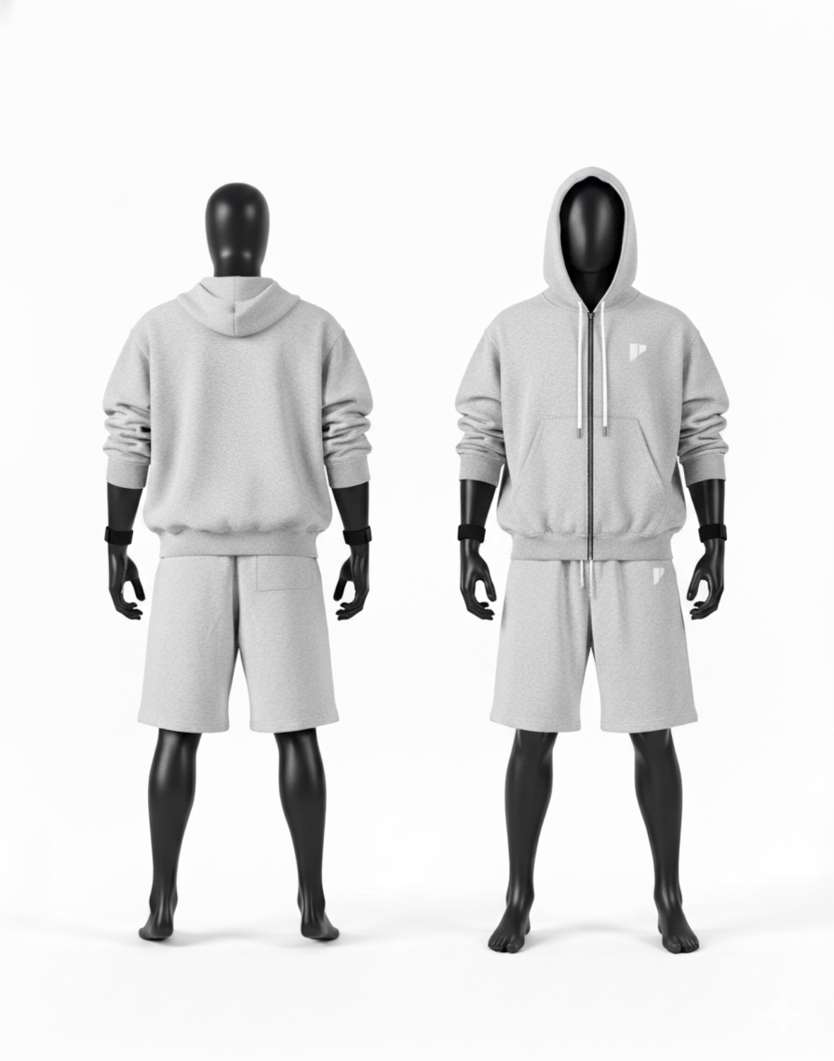 Grey Hoodie & Jorts Set